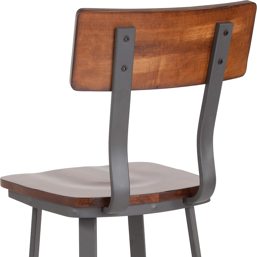 Flash Furniture Wood Restaurant Barstool, Rustic Walnut