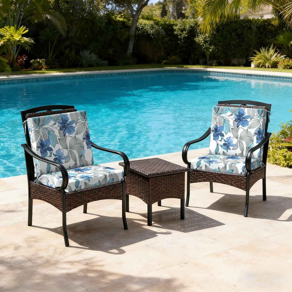 DYTXIII Outdoor Midback Chair Cushions Set of 2-20"x17" Water Repel...