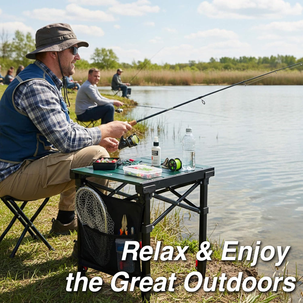 Portable Folding Camping Table Lightweight with Adjustable Height