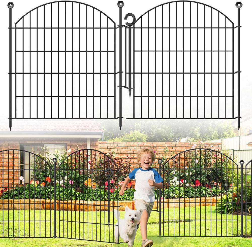 Decorative Garden Fence, 32in (H) x 12ft(L) No Dig Fence with Gate
