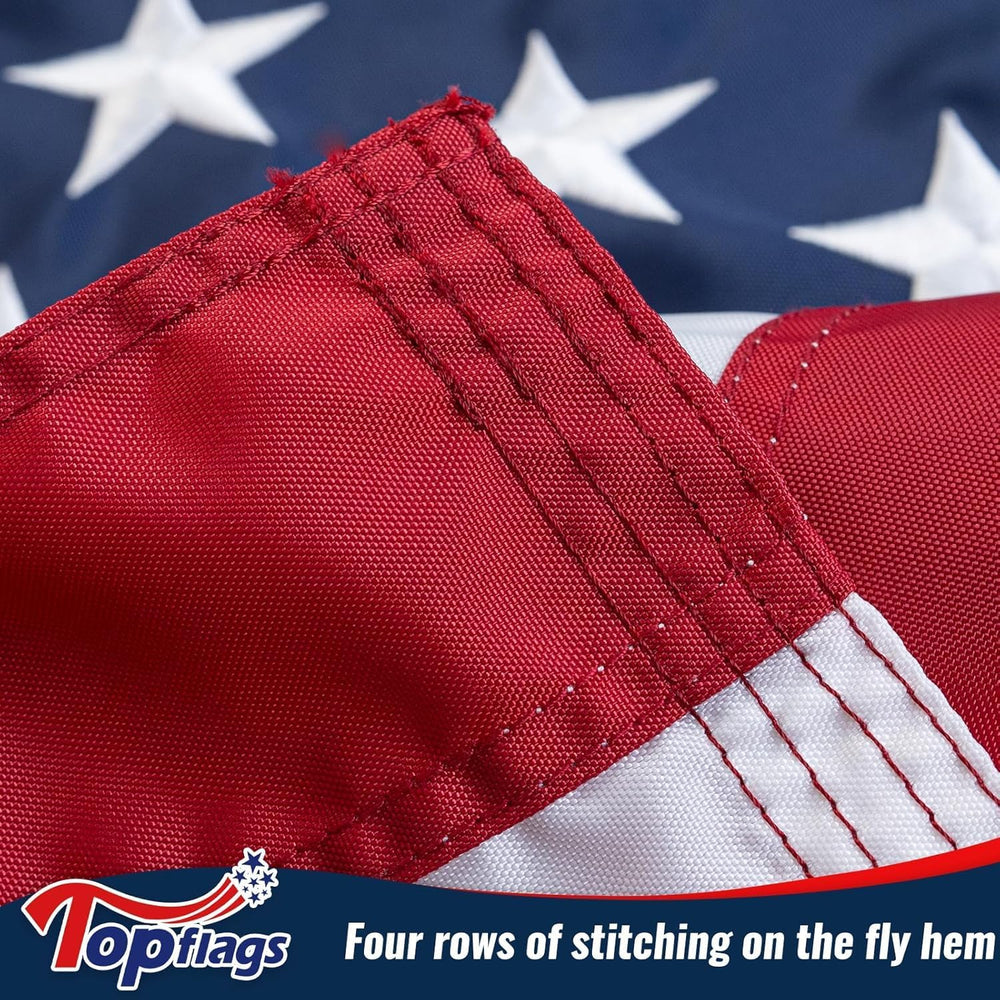 TOPFLAGS American Flag for Outside 8x12 Ft Embroidered Stars US Flags