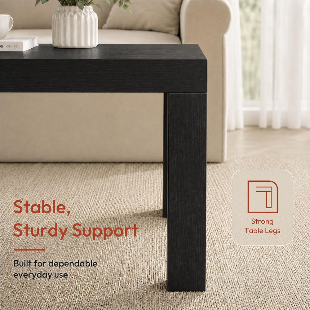1.8 Thick Tabletop Square Modern End Table, Toolless Assembly Bedside Table, ...