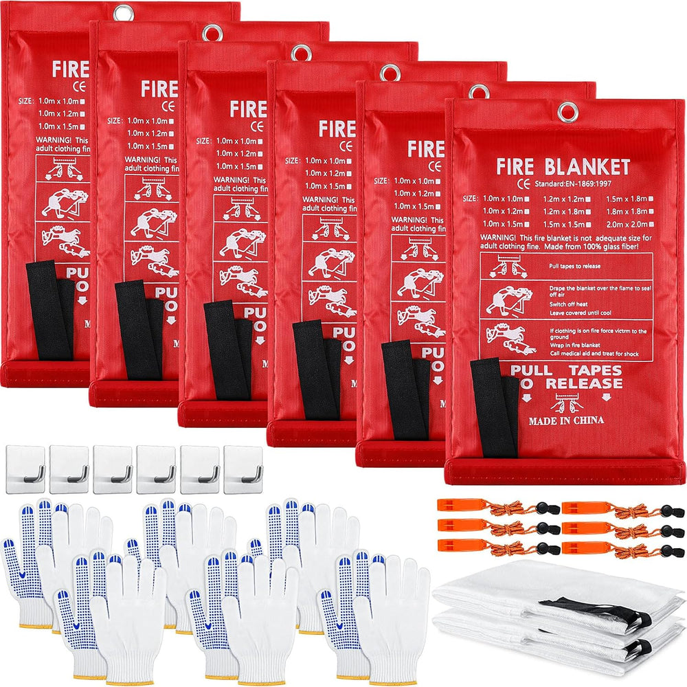 Copkim 6 Sets Emergency Fire Blanket for Home Fire Suppression
