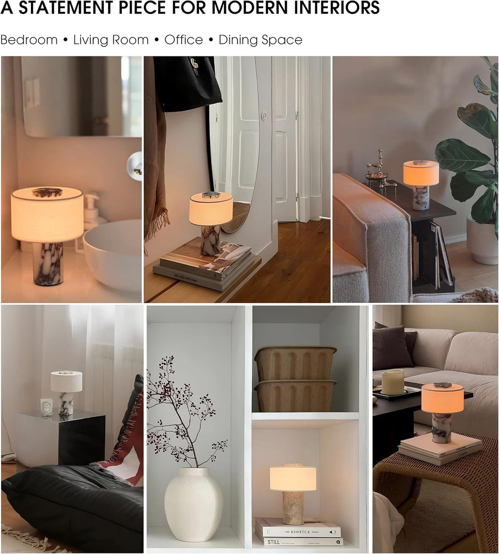 Marble Lamp, Rechargeable Cordless Stone Touch Table Lamp