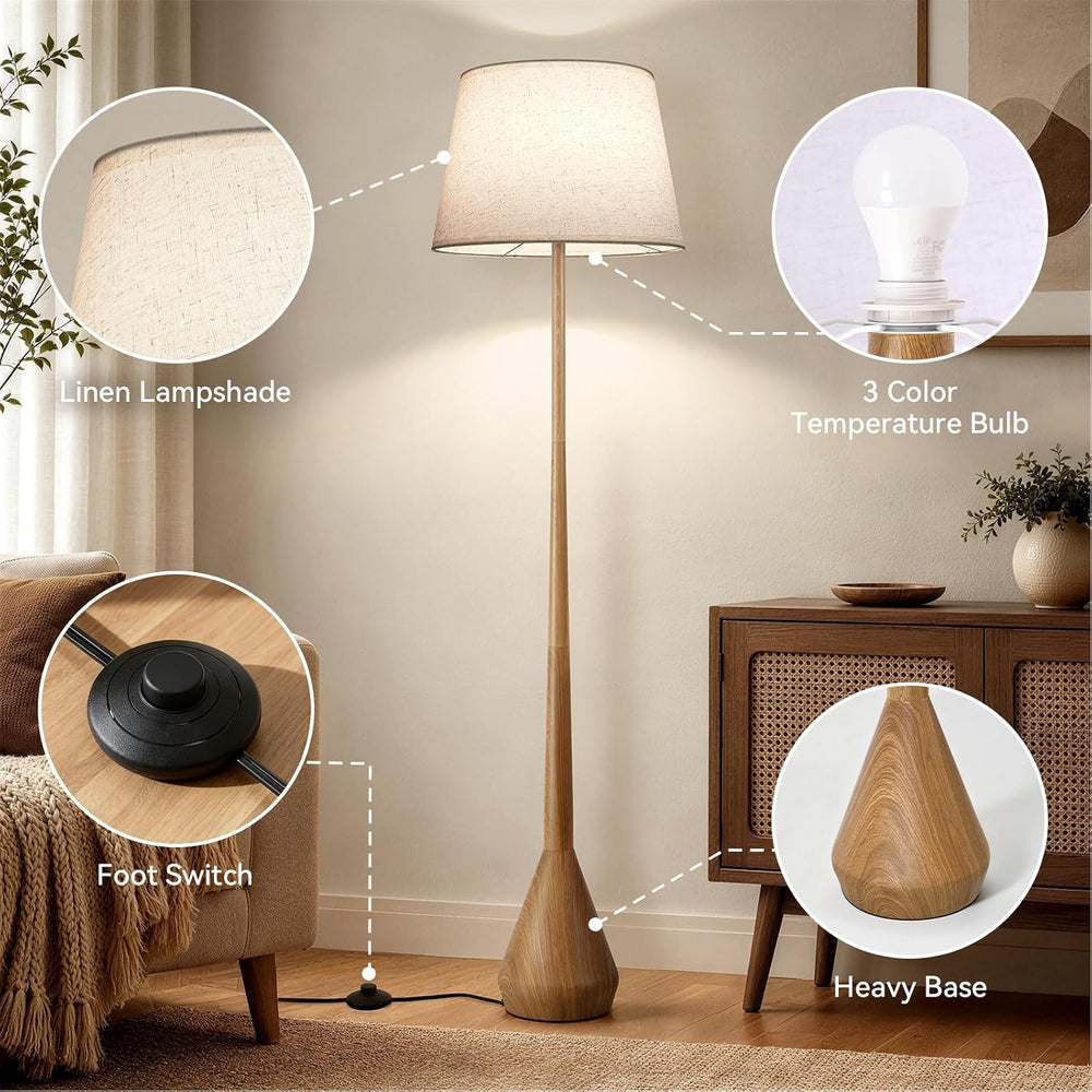 SUNMORY 65" Mid Century Modern Floor Lamp, Standing Lamps for Living Room