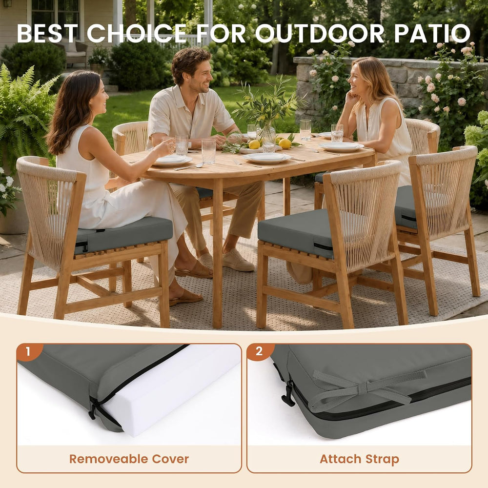 Favoyard 2-Pack Waterproof Outdoor Seat Cushions, 19" x 19", Dark Gray