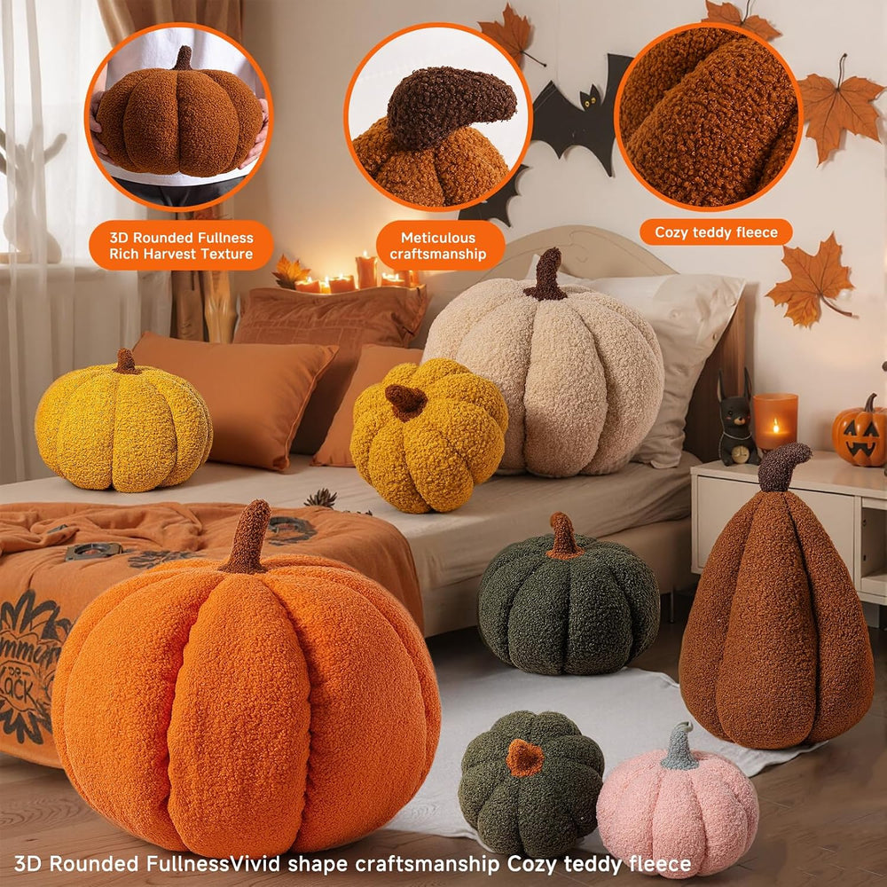 Lanpn Fall Pumpkin Pillows Set of 2, Halloween Decoration Decorative Throw Pi...