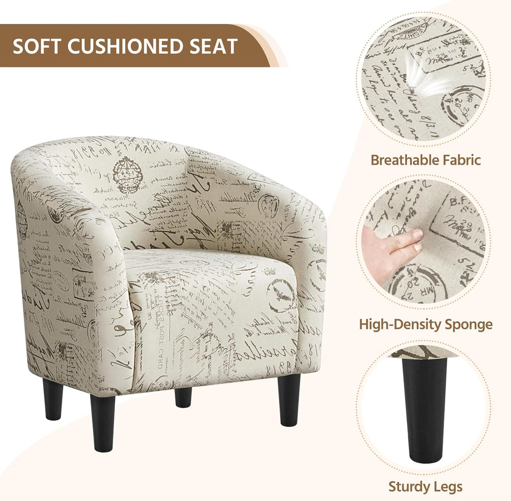 Yaheetech Compact Accent Chairs Set of 2 for Small Spaces, Letter Print