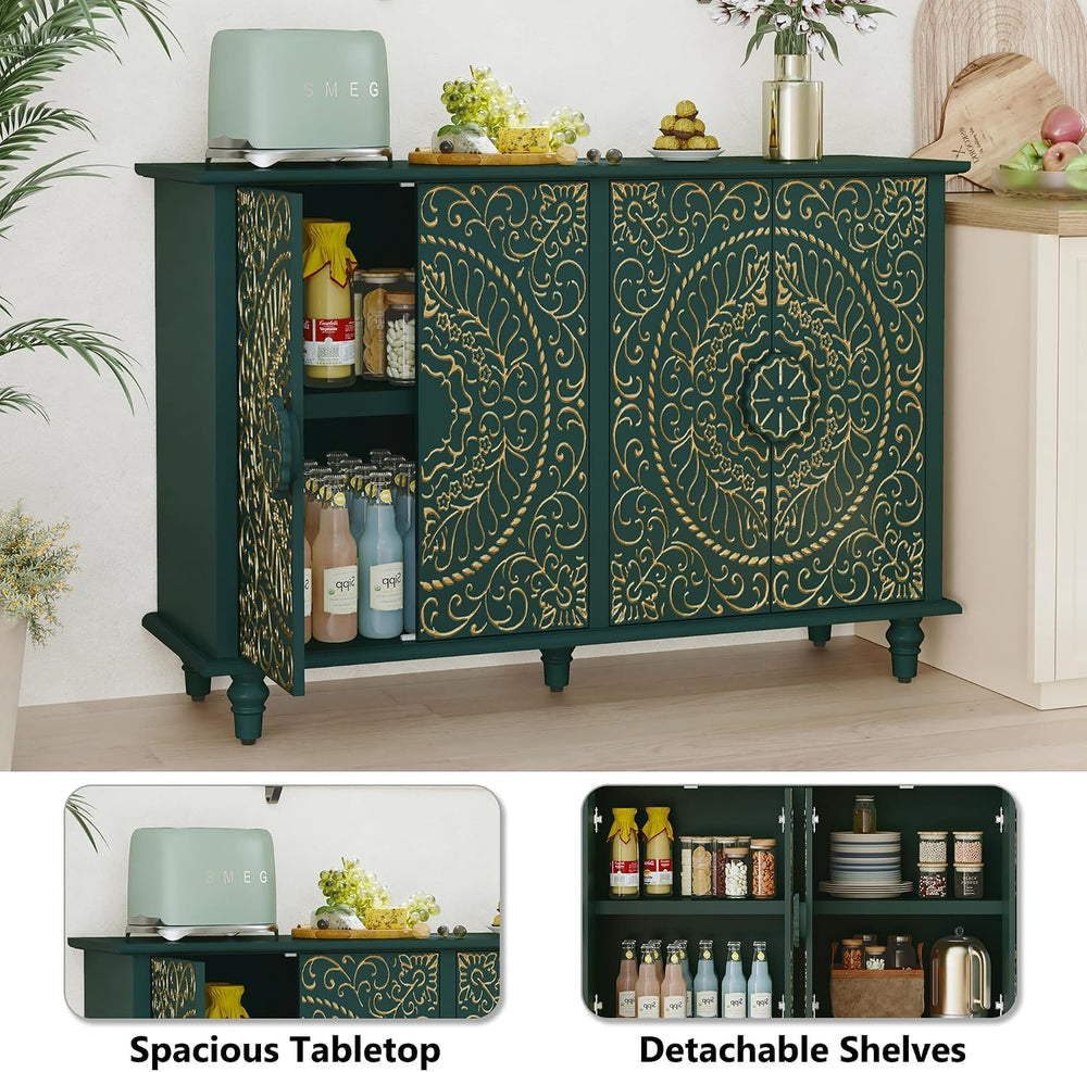 ARTPOWER Sideboard Buffet Cabinet with Storage, 48" Decorative Accent Ca...