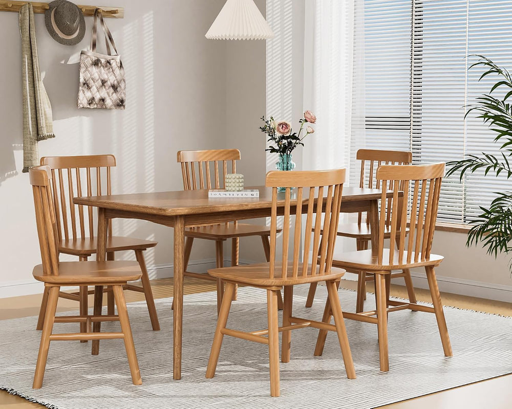 Dining Chairs Set of 4, Farmhouse Solid Wood Windsor Kitchen Chairs Set with ...