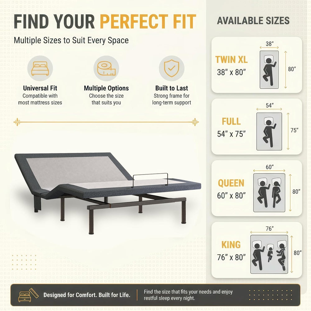 Twin XL Adjustable Bed Frame,Adjustable Bed Base Ergonomic