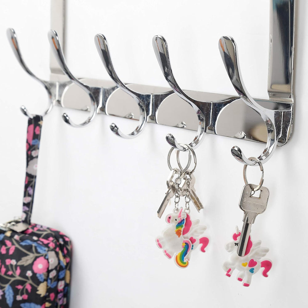 SKOLOO Over The Door Hook, Door Hanger Hooks for Hanging Clothes, Towels, Coa...