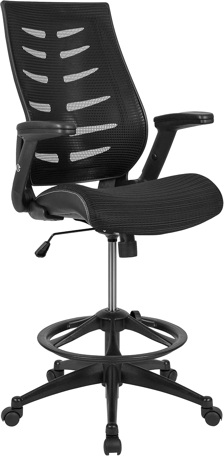 Flash Furniture Kale High-Back Ergonomic Mesh Office Chair with Flip-Up Arms ...