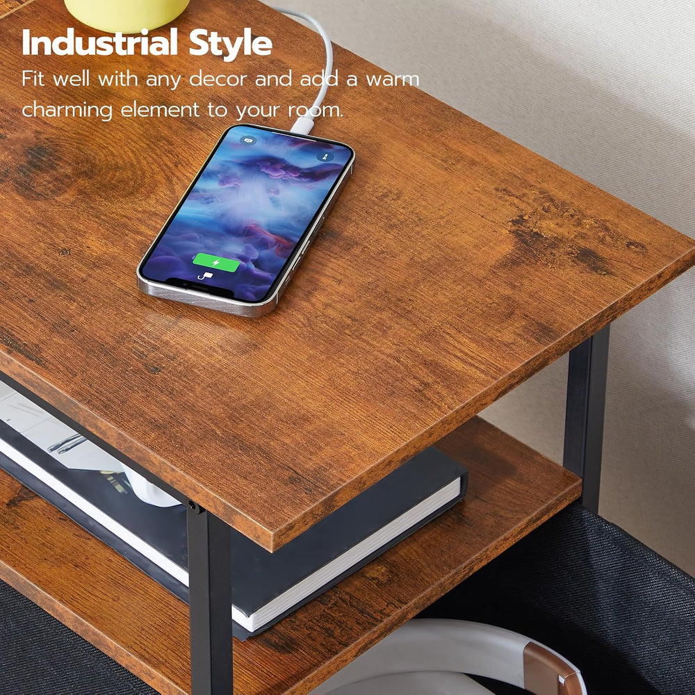 HOOBRO End Table with Charging Station, Set of 2 Narrow Side Tables, Nightsta...