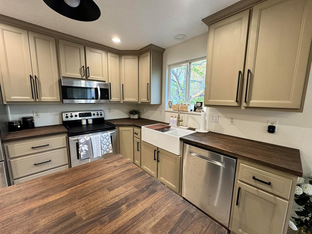 Howizz Walnut Butcher Block Countertop 60 x 30 x 1.5 Inches - Solid Wood Tabl...