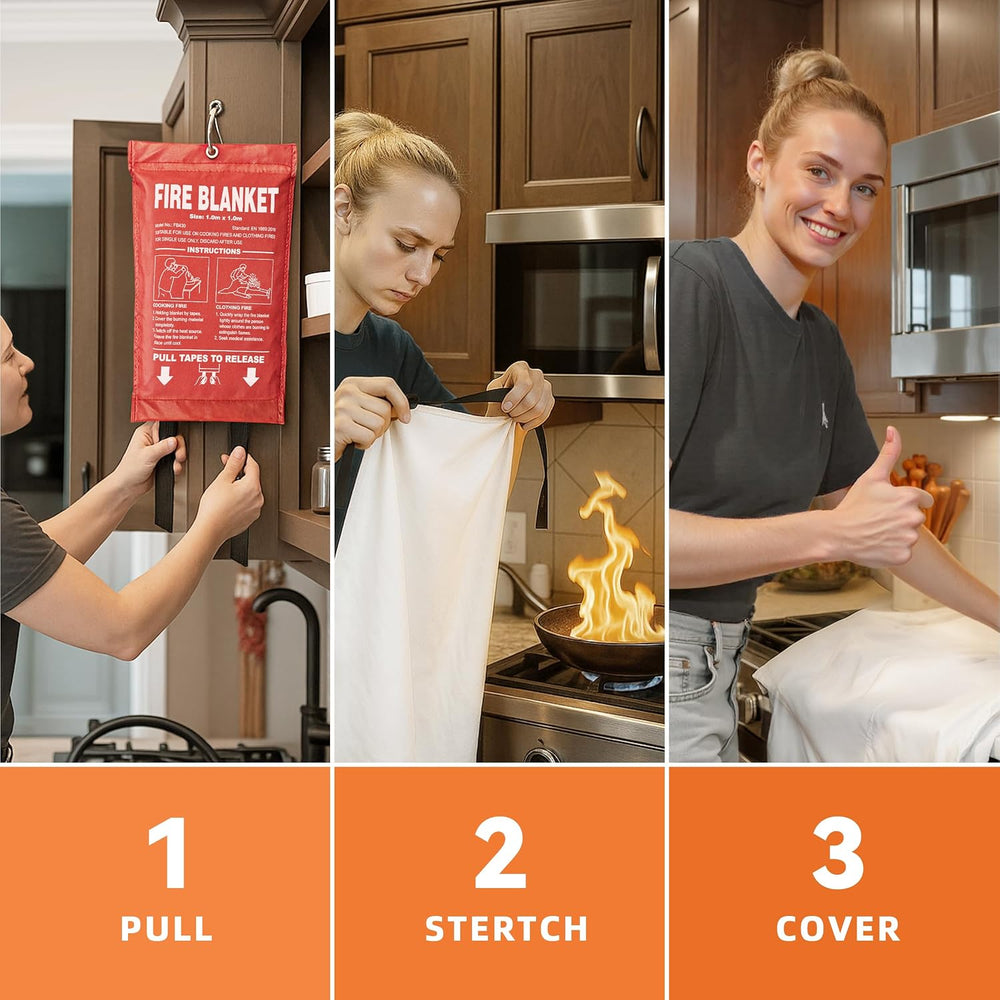 Fire Blanket 2 Pack - 40" x 40" Prepared Emergency Fire Blanket