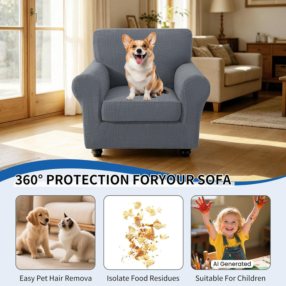 CYCMCAO 2 Piece Stretch Armchair Covers for 1 Cushion Couch, Chair 31"-4...