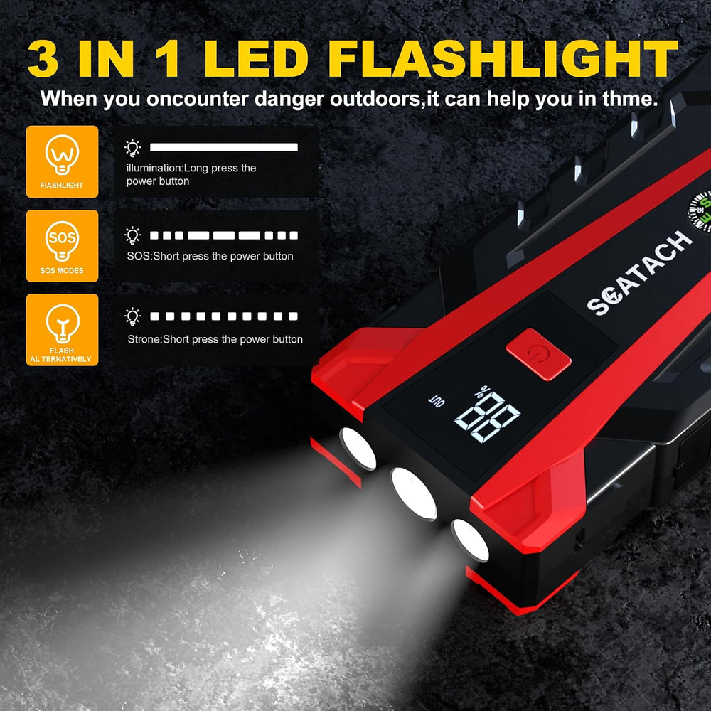Scatach 3000A Car Battery Jump Starter,12V Jump Starter Battery Pack Portable...