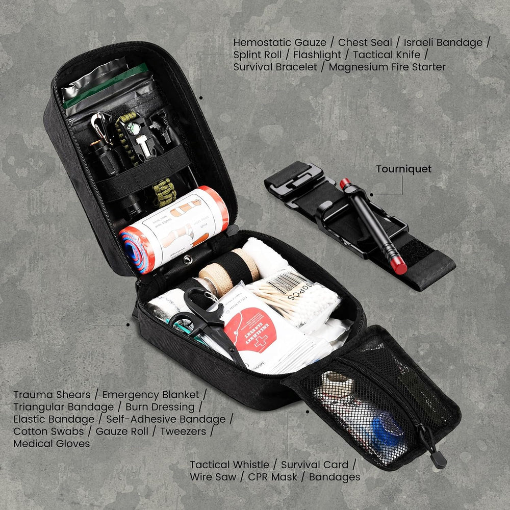 Survival First Aid Kit, 250 PCS Outdoor Emergency Kit with Tourniquet, Chest ...