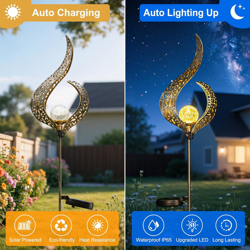 HOMEIMPRO Outdoor Solar Garden Lights Waterproof, Gifts for Mom Dad, Yard Art...
