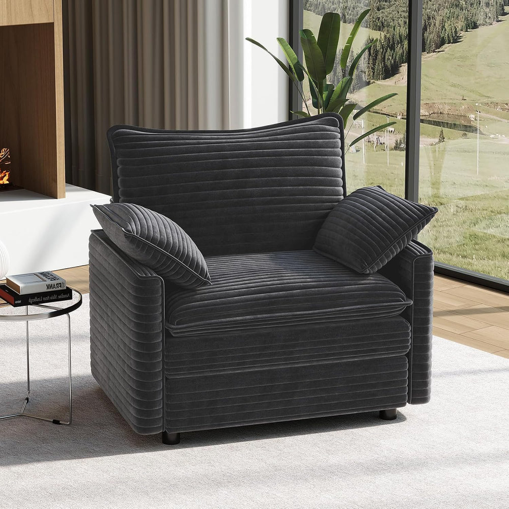 Vesgantti 40" Single Seat Sofa, Deep Seat Armchair Cloud Couch, Gray