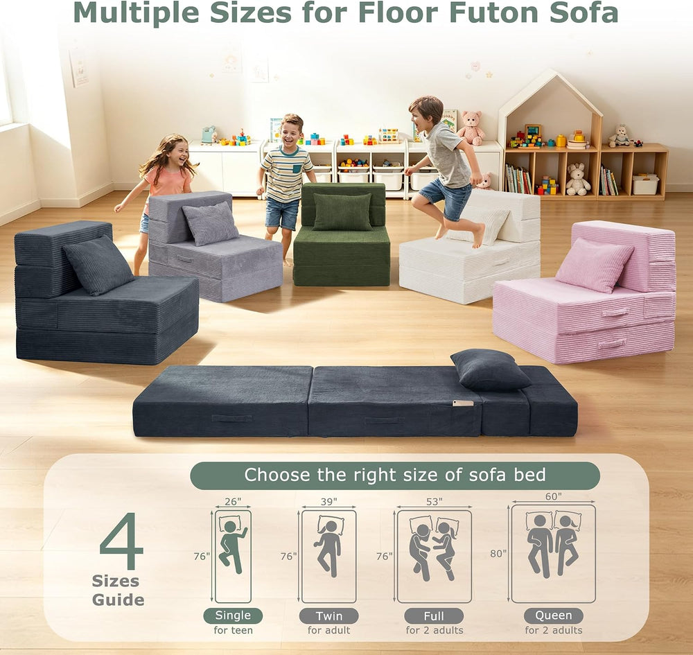 Folding Sofa Bed, Convertible Sleeper Chair Bed, Floor Sofa with Bag
