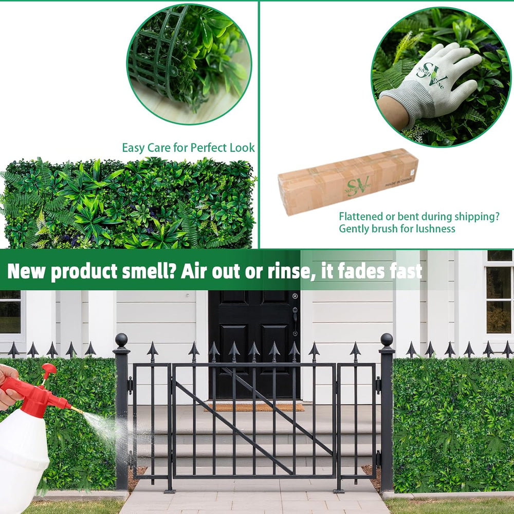 Artificial Boxwood Roll, 40x120 in(33.33 sqft) UV-Anti Faux Ivy Grass Wall Ba...