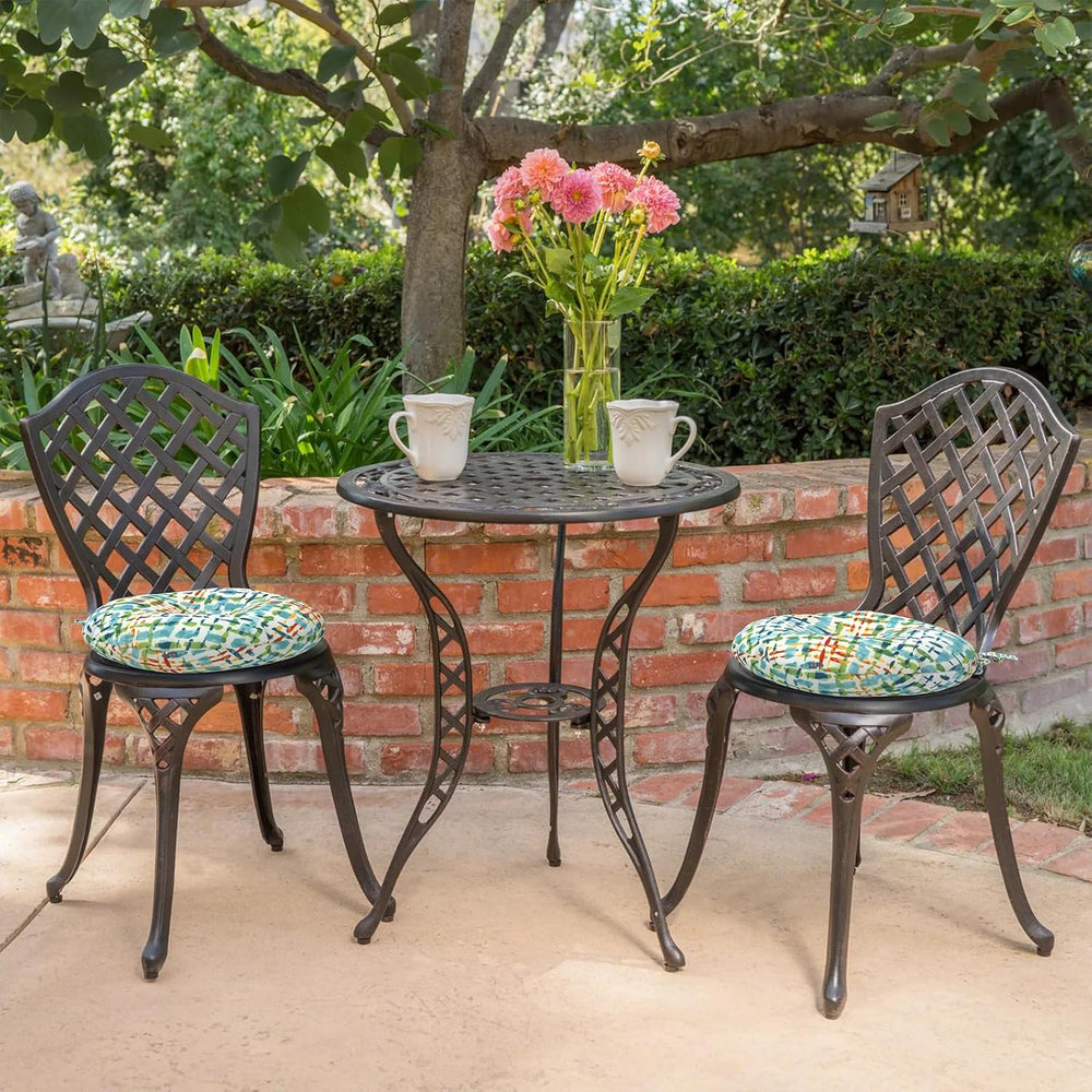 Outdoor Bistro Chair Cushions, Water Repellent Furniture Chair Pads Set of 2,...