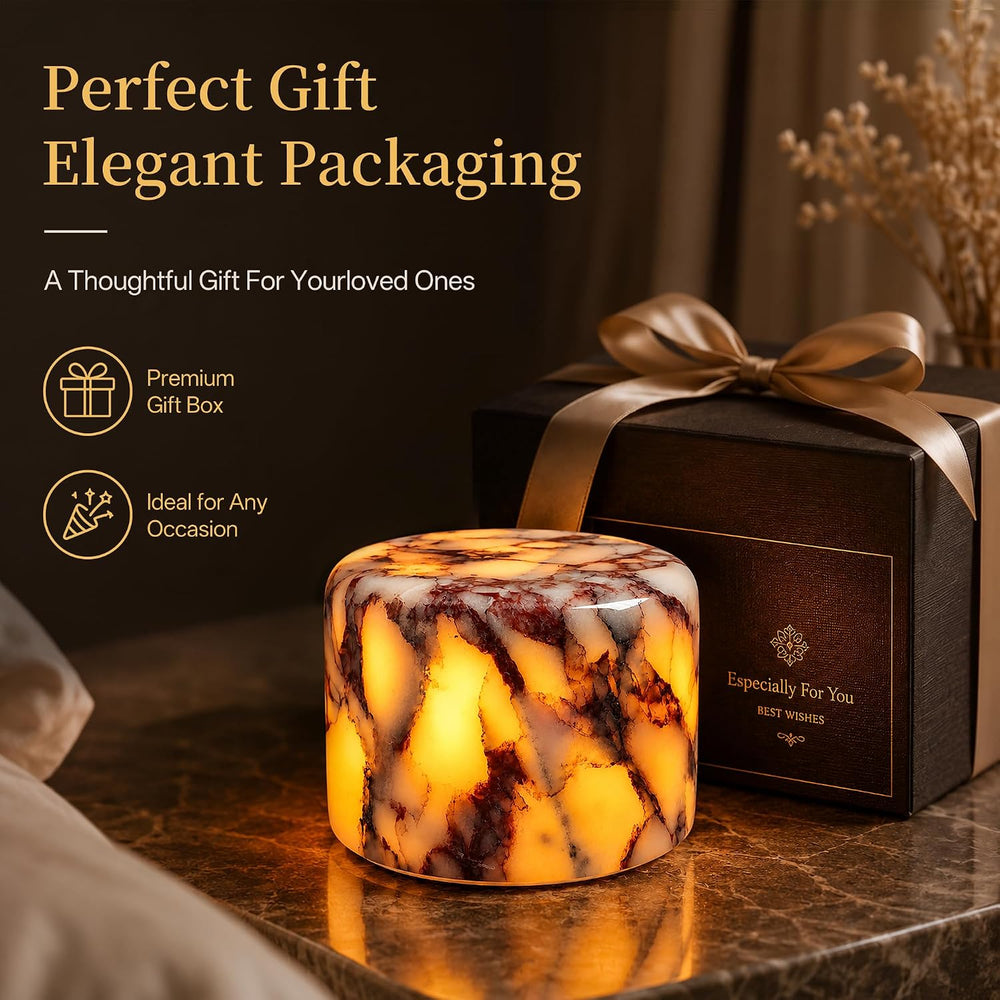AOPO Natural Marble Cordless Touch Dimmable Table Lamp Night Light