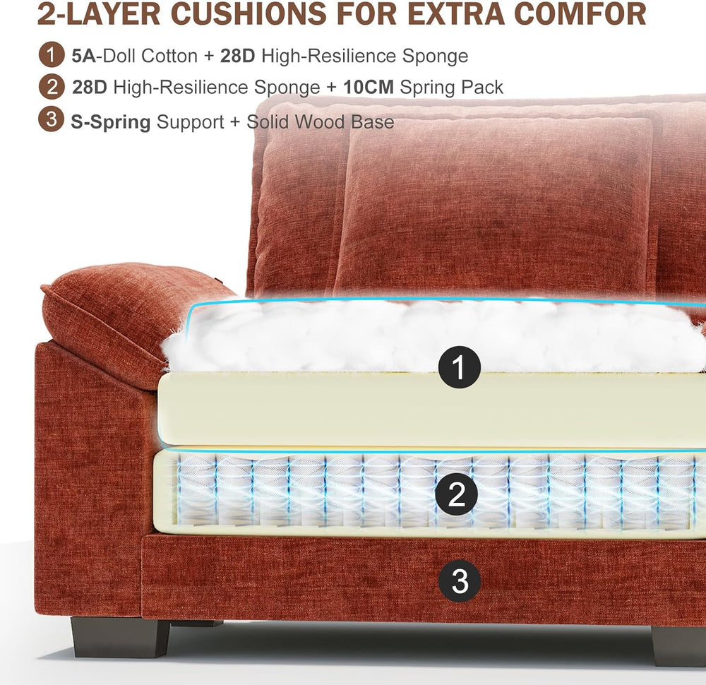 CDCASA Oversized Accent Chair, Comfy Cloud Sofa Chair, Terracotta Orange