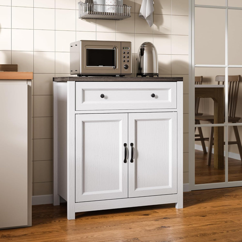 Gizoon Storage Cabinet with Adjustable Shelf, 2-Door Farmhouse Buffet