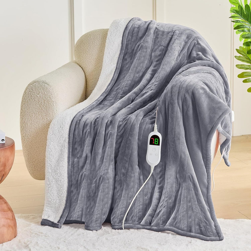 greenoak Heated Blanket Electric Throw 50"X60", Heating Blanket wit...