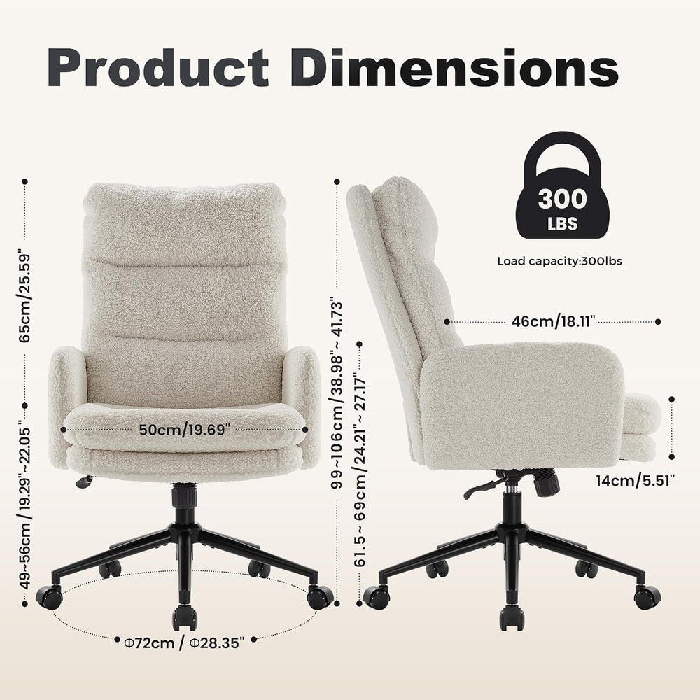 IWMH Home Office Desk Chair, High Back Comfy Swivel Chair with Armrests