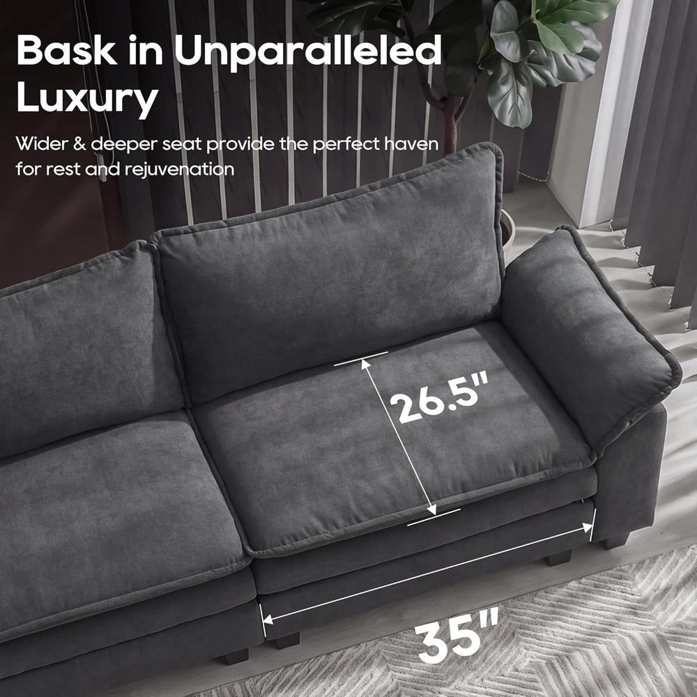 URRED Oversized Modular Sectional Sofa,Dark Gray:122" U Shaped