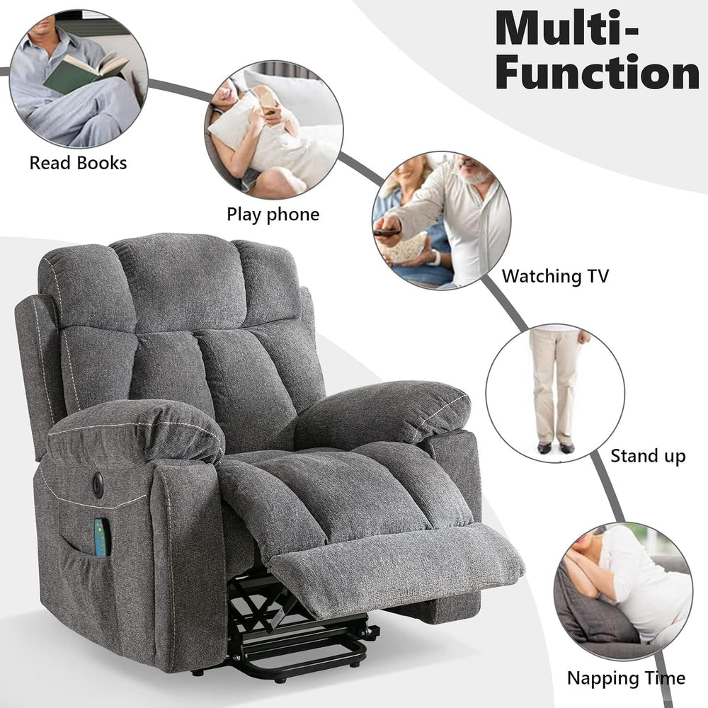 CANMOV Power Lift Recliner Chair for Elderly, Lift Chair with Massage Heat