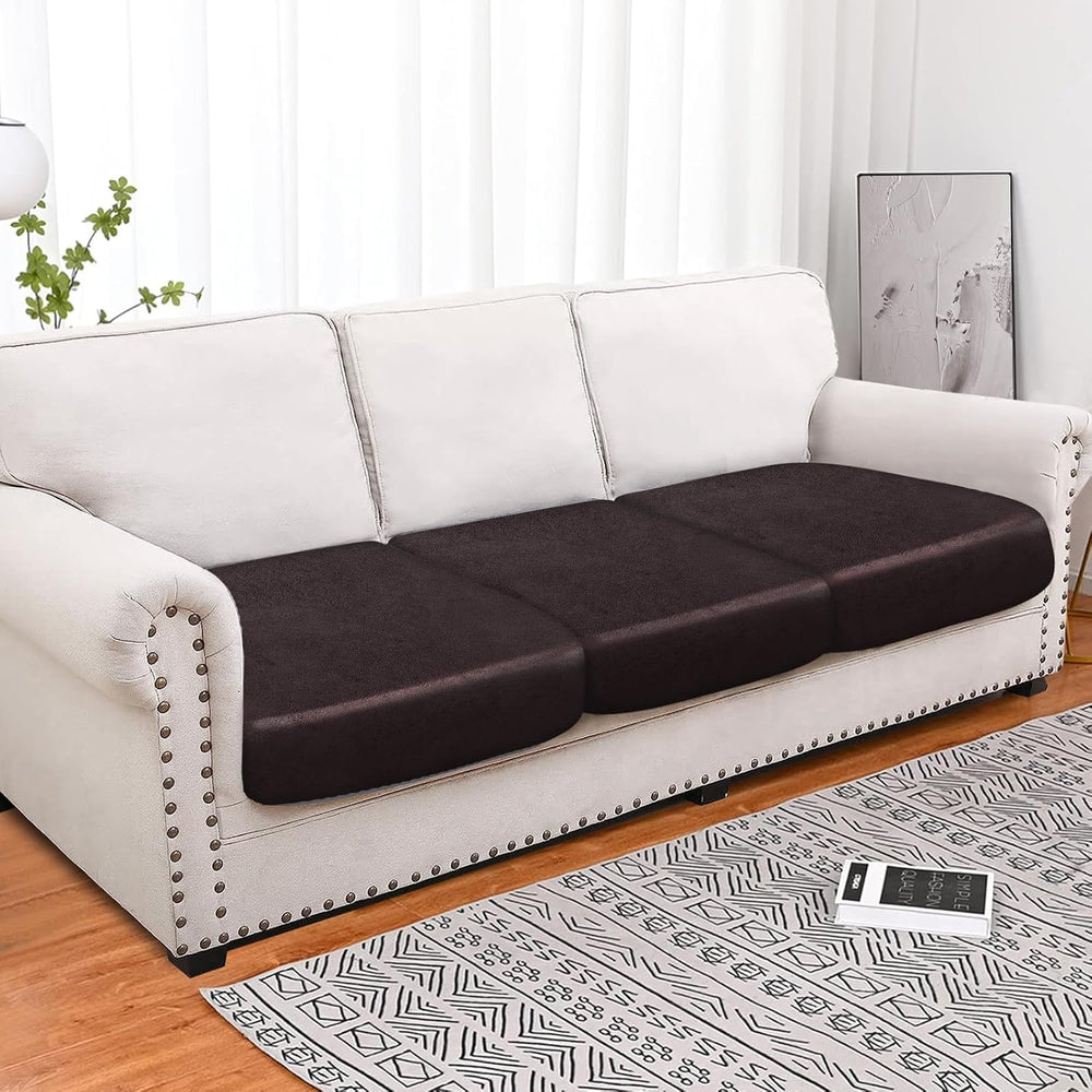 molasofa Leather Look Couch Cushion Covers, Stretch Sofa Cushion Covers for S...