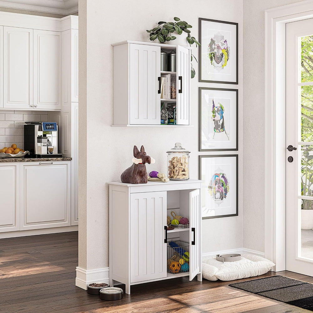 RiverRidge Monroe Two-Door Bathroom Floor Storage Cabinet - White