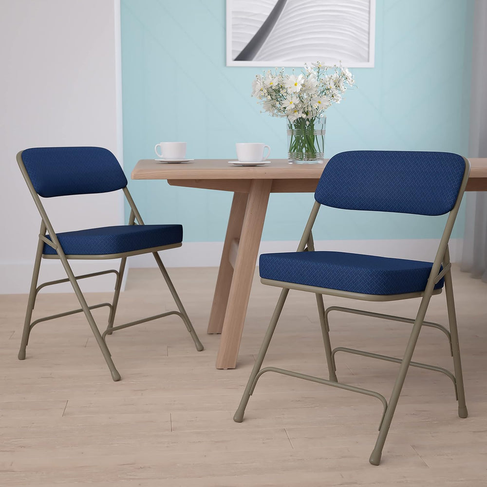 Flash Furniture Hercules Metal Folding Chair, Navy, 2-Pack
