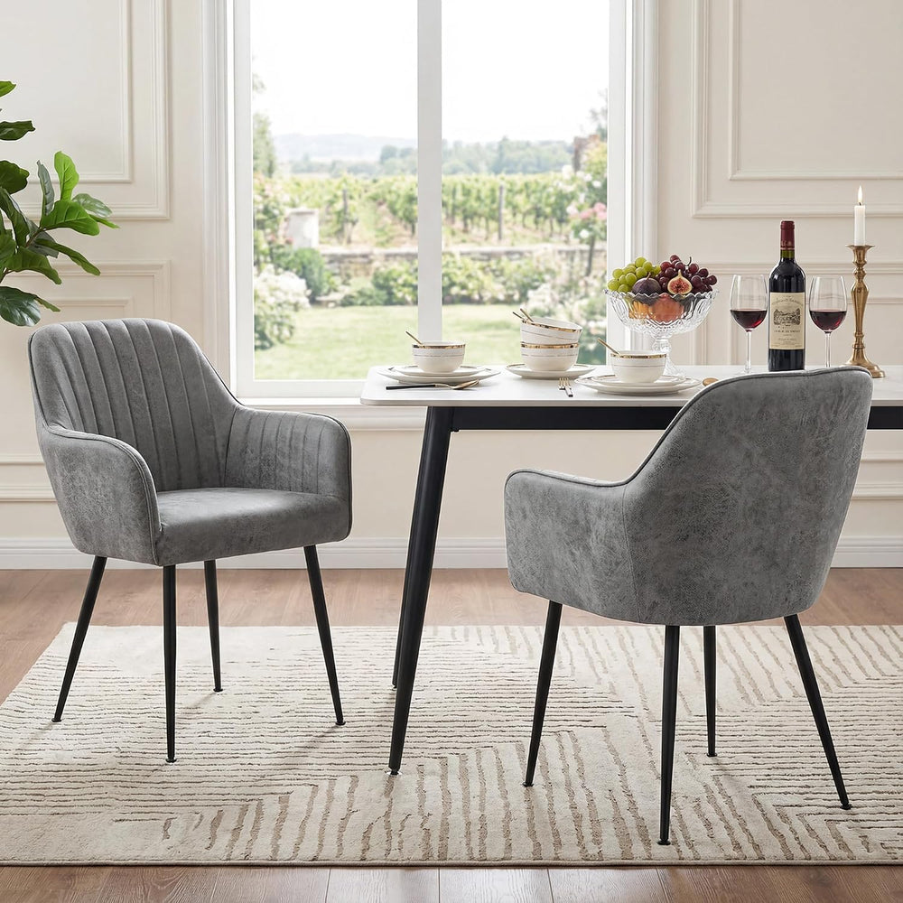 LSSPAID Dining Chairs Set of 2, Upholstered Faux Leather Modern Accent Vanity...
