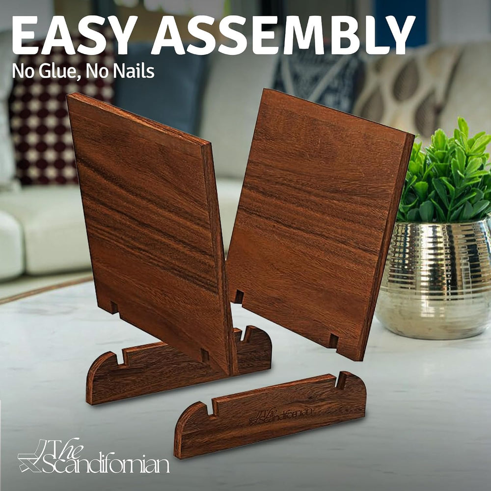 Natural Wood Vinyl Record Holder Shelf, Tabletop LP Storage Rack, Walnut Albu...