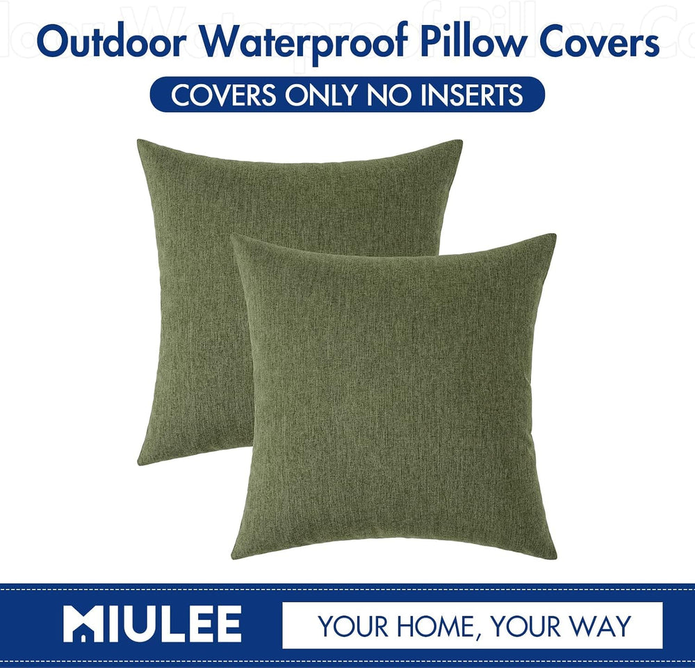 MIULEE Decorative Outdoor Pillow Covers Christmas Euro 26x26 Dark Green