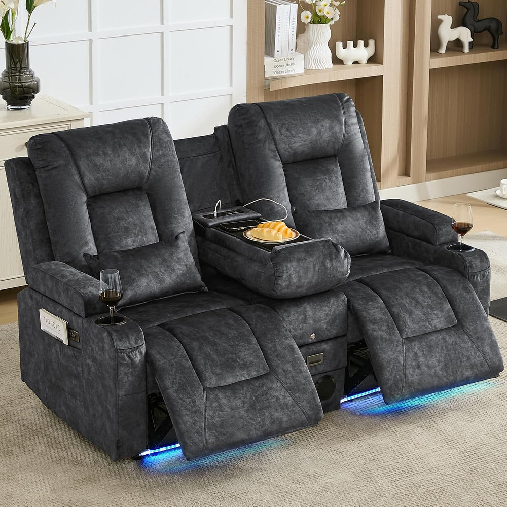 URRED Wall Hugger Power Reclining Loveseat Sofa,Gray:68.1" - 2 Seats