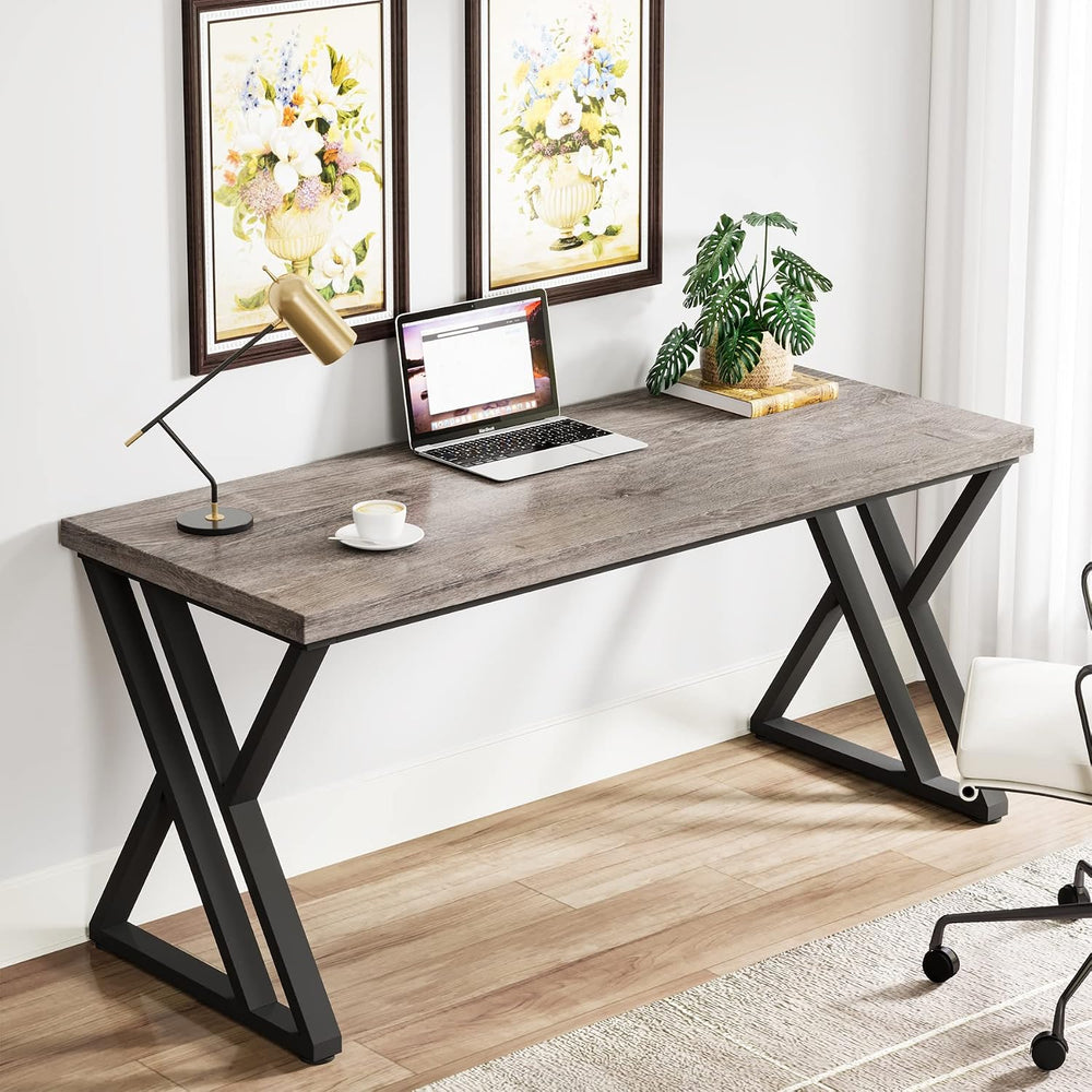Tribesigns Writing Computer Desk, 55 inch Heavy Duty Study Desk with Z-Shaped...