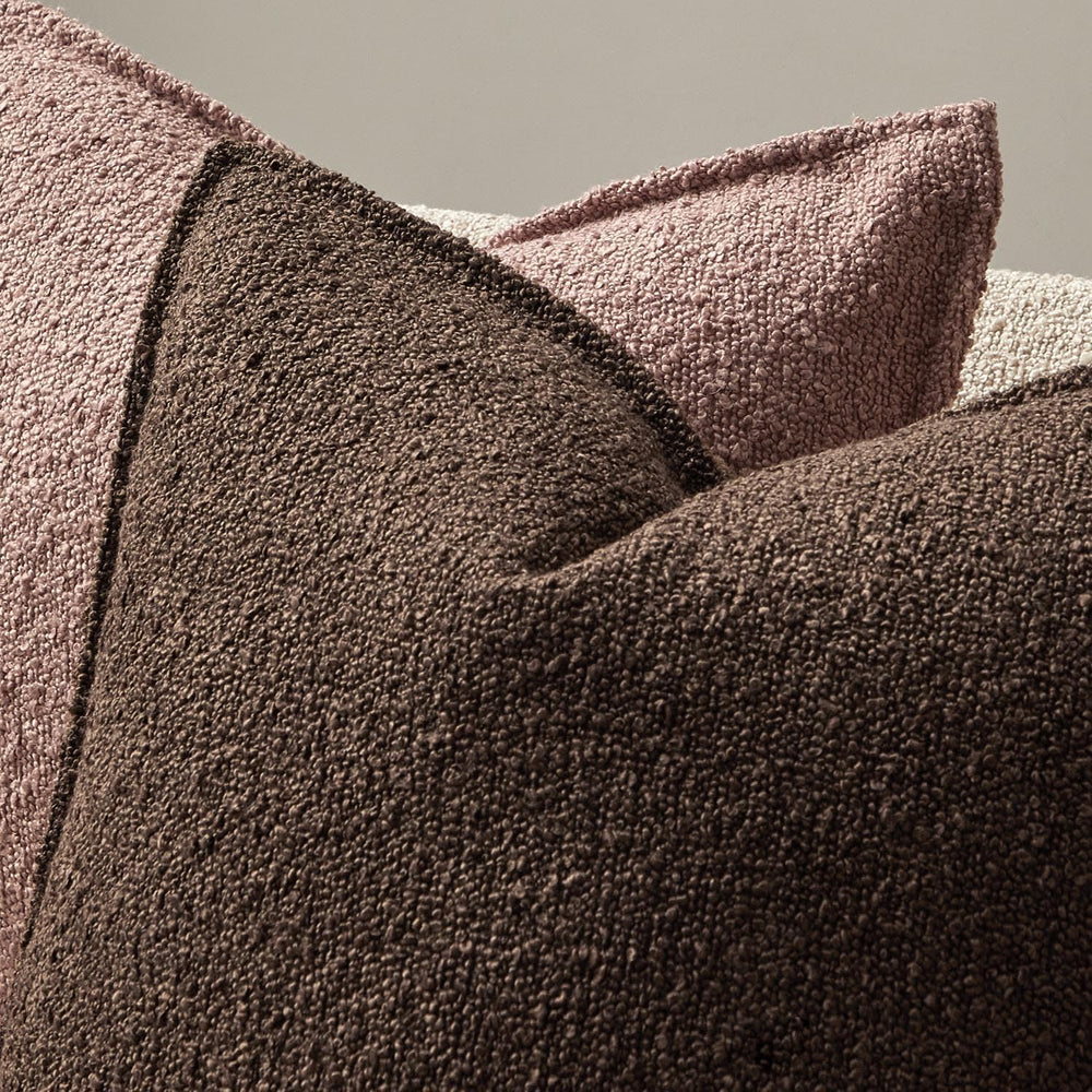 Brown 26x26 Boucle Textured Throw Pillow Covers Set of 2 for Couch Sofa Bed
