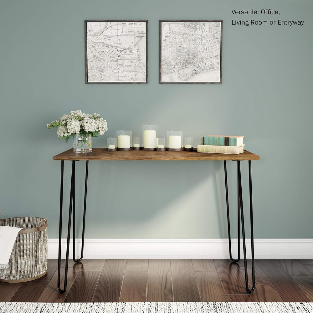 Desk with Hairpin Legs - Modern Industrial Style Home Decor - Woodgrain-Look ...