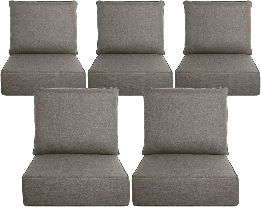 Belord Luxury 6" Thick Outdoor Cushion 5 Set - 24 x24 Inch 28D Sponge Fi...
