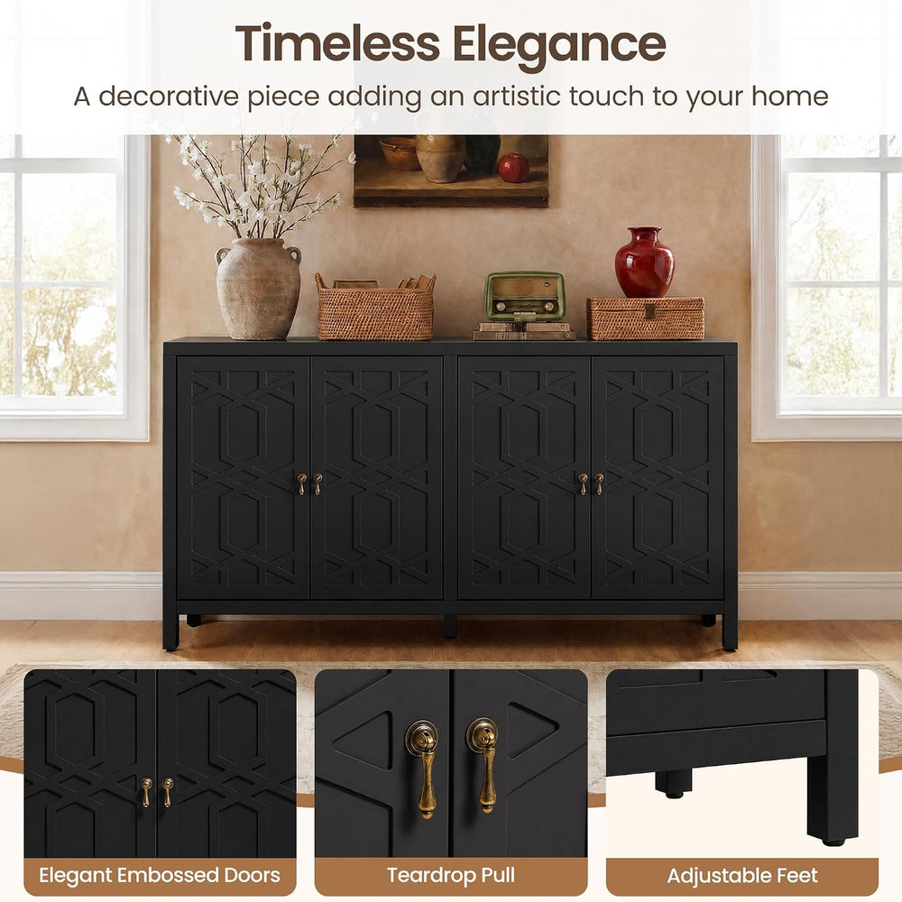 RoyalCraft Buffet Sideboard Cabinet, 60'' Storage Cabinet with Doors,...