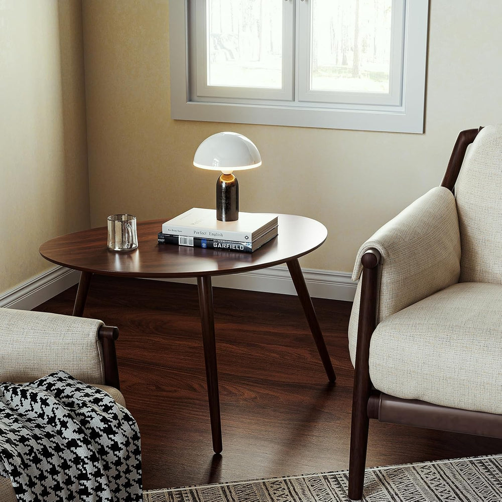 Small Oval Coffee Table, 25.6'' Small Mid Century Modern End Table fo...