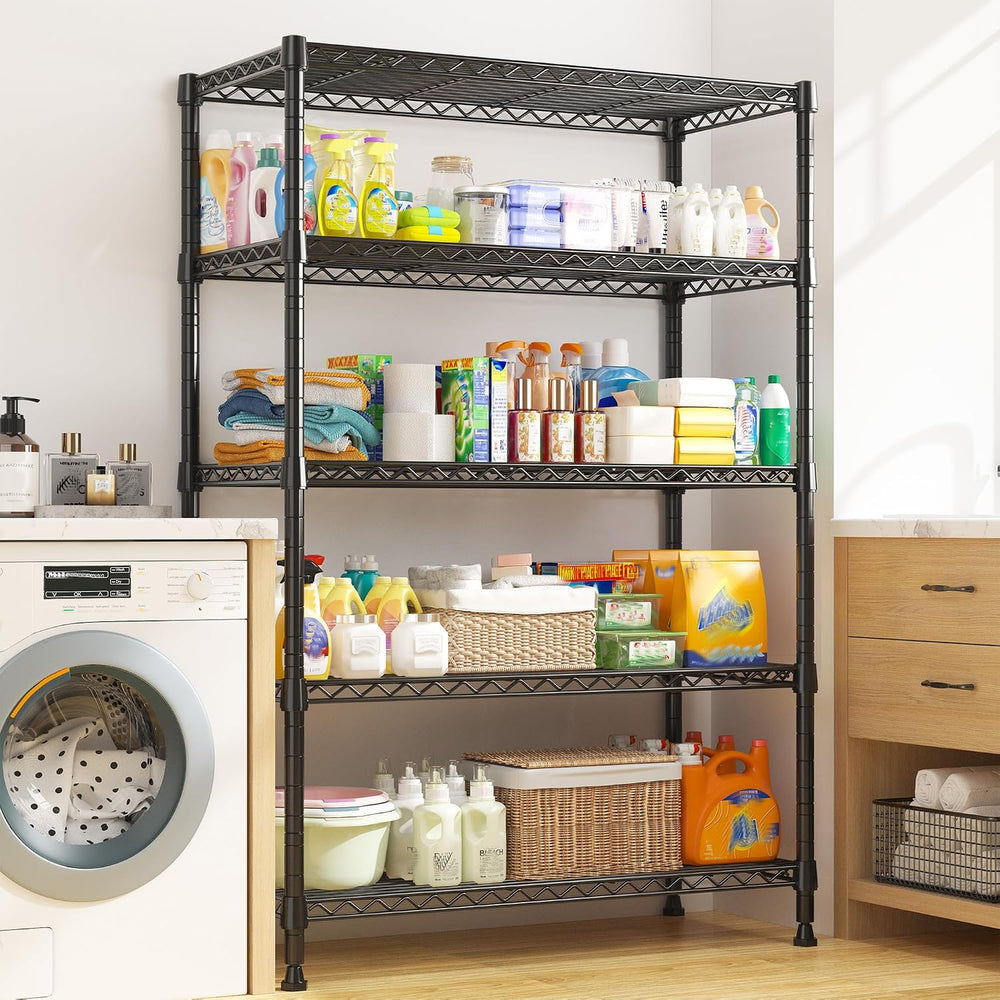 REIBII 31.5" W 5-Tier Storage Shelves, 1000 lbs, Adjustable, for Pantry