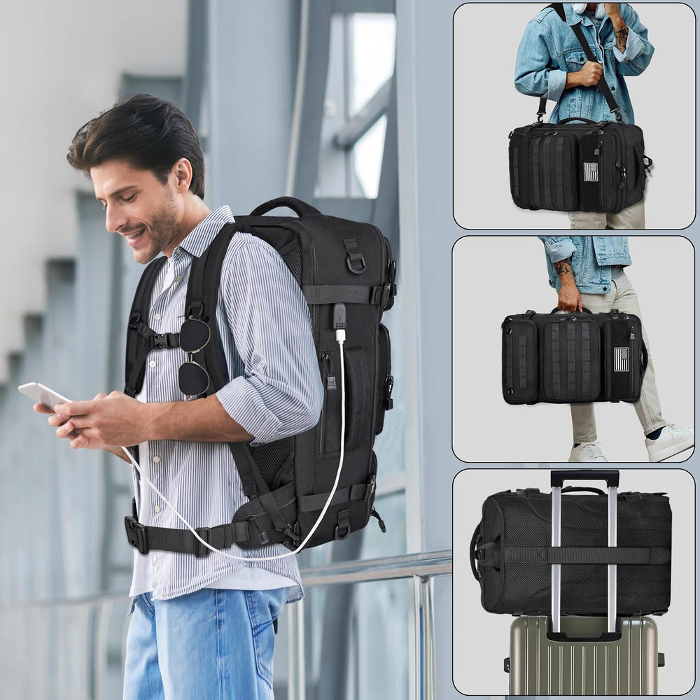 MOZETO Travel Backpack for Men 40L TSA Approved Carry On Backpack with USB Ch...